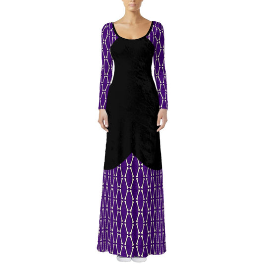Dem Bones Velvet Shine Maxi Dress