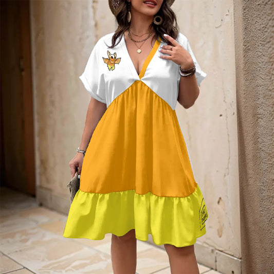 Candybat V-Neck Short Sleeve Dress