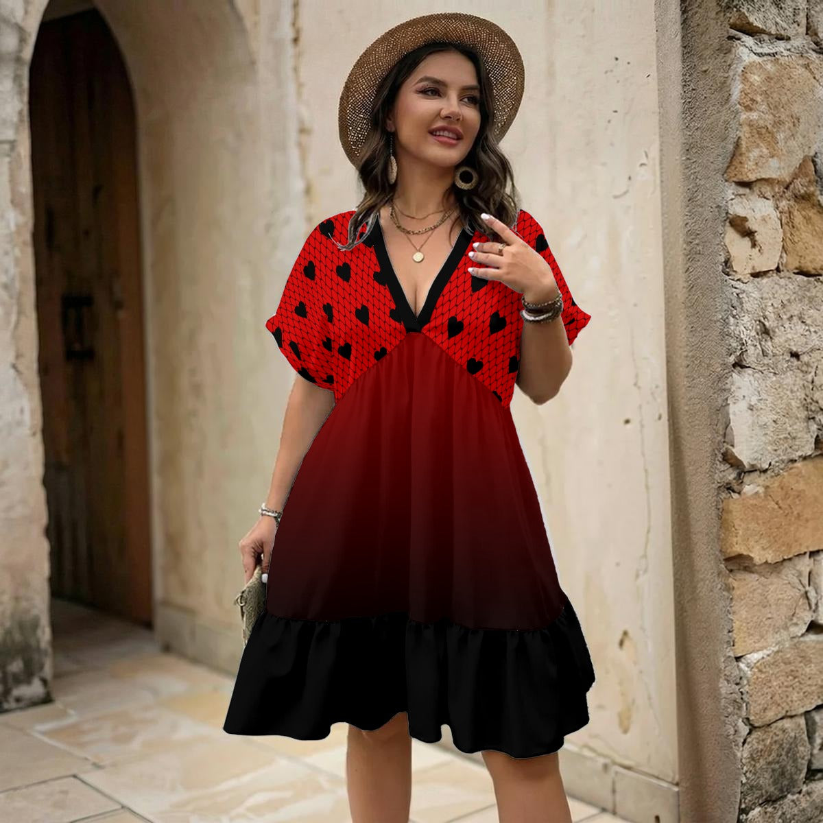 Bittersweet V-Neck Short Sleeve Dress