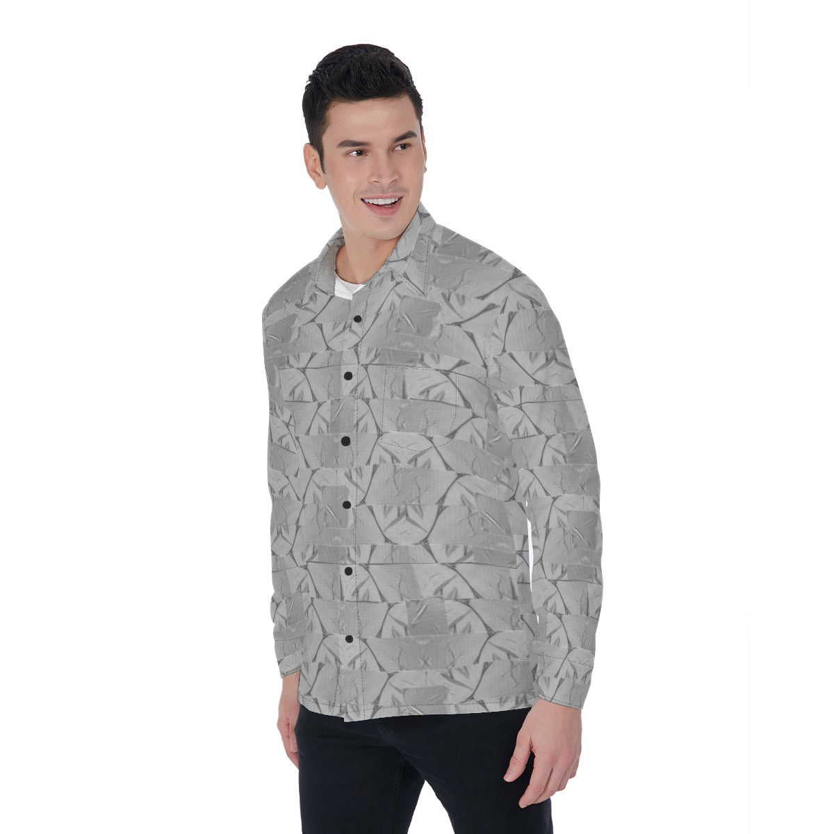 Ducted Print Men's Long Sleeve Shirt