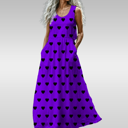 Heart Throb Purple Sleeveless Maxi Dress