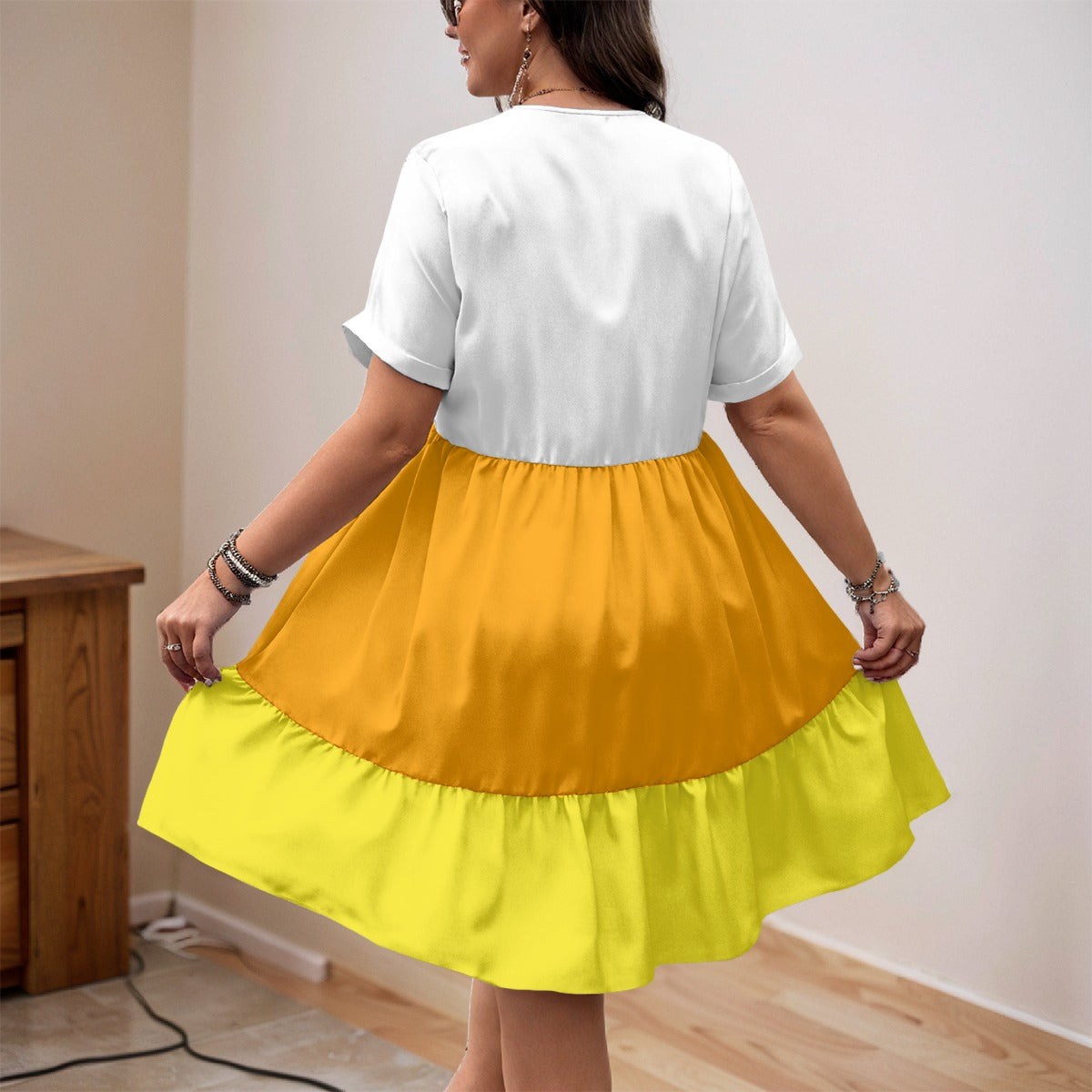 Candybat V-Neck Short Sleeve Dress
