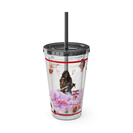 Yocilly's Angels Tumbler with Straw, 16oz