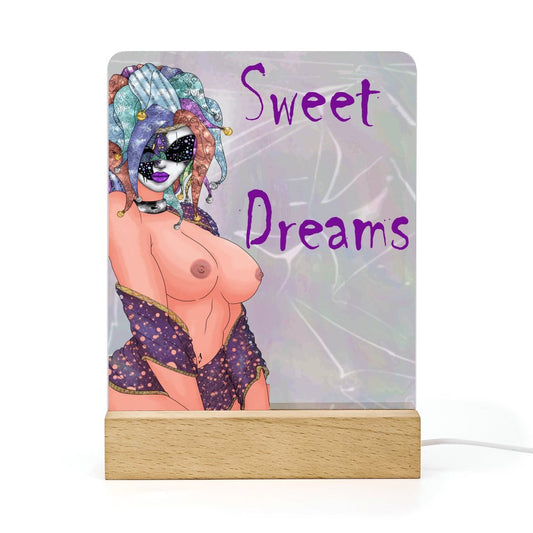 Acrylic Just a Jest Night Light with Wooden Base